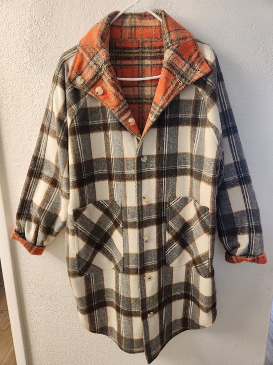Blank NYC Jackets & Blazers - BlankNYC Reversible Longline Wool-Blend Plaid Coat Size S